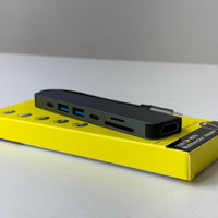 Hub USB C 7 en 1 Para Lapotop con HDMI, Puertos Tipo C, USB y Lector SD