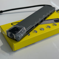 Hub USB C 8 en 1 Para Lapotop con RJ45, HDMI, Puertos Tipo C, USB y Lector SD