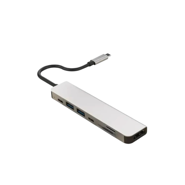 Hub USB C 7 en 1 Para Lapotop con HDMI, Puertos Tipo C, USB y Lector SD